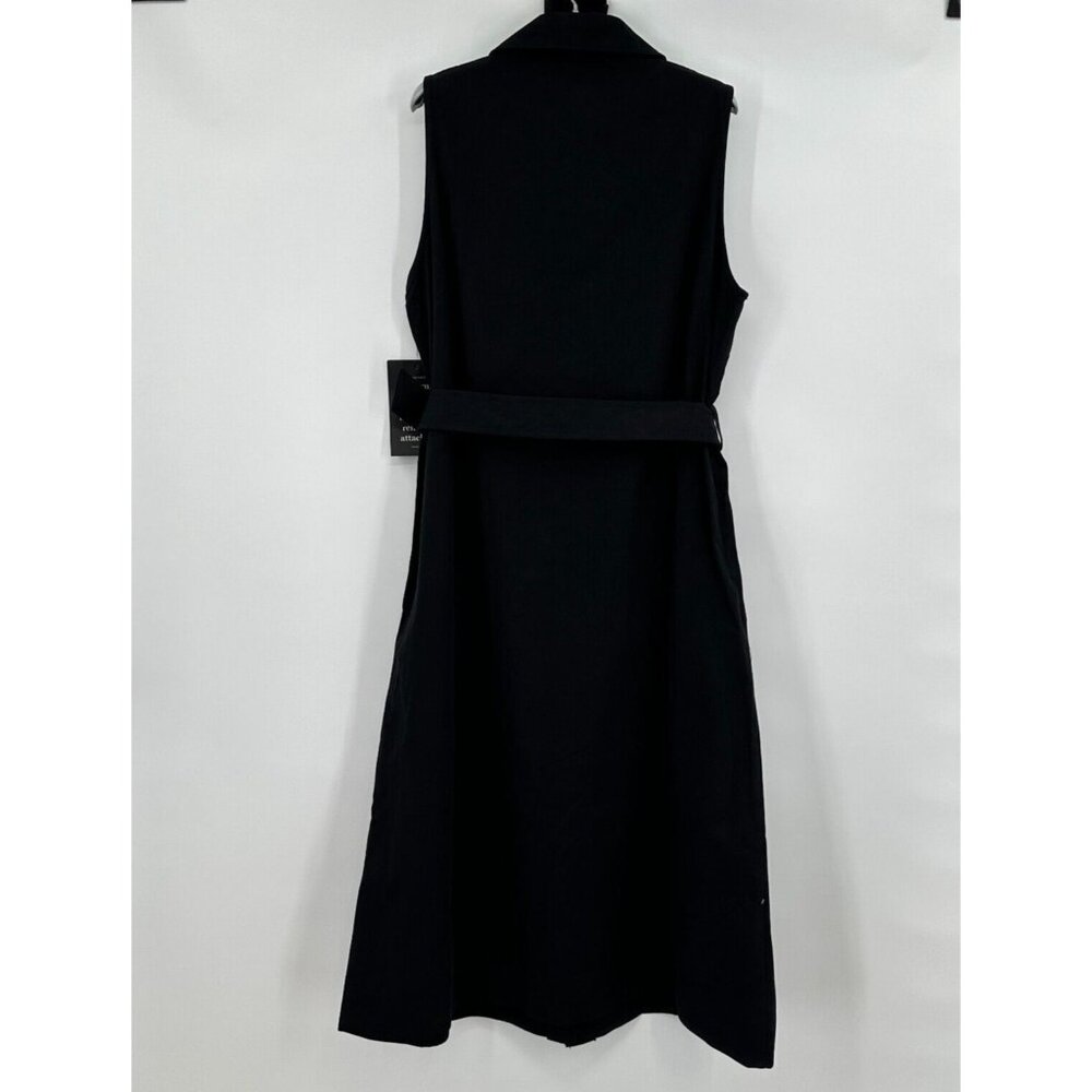 Tuckernuck Black Sleeveless Chamberlin Dress sz XXL Midi Button Front Belt NWT - Picture 10 of 11
